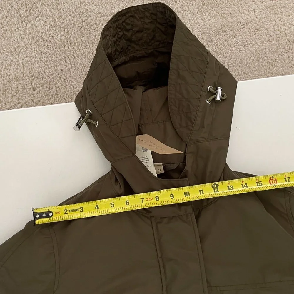 BURBERRY Portobello Women's Parka Hooded Jacket - 10 US Dark Olive - Picture 10 of 16